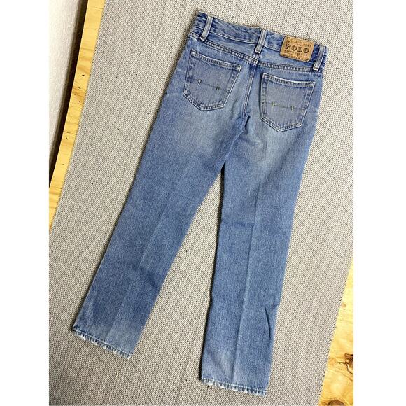 Vtg Polo‎ Ralph Lauren Jeans Youth 10 26X26 Blue Distressed Slim Straight 381 - Picture 8 of 13